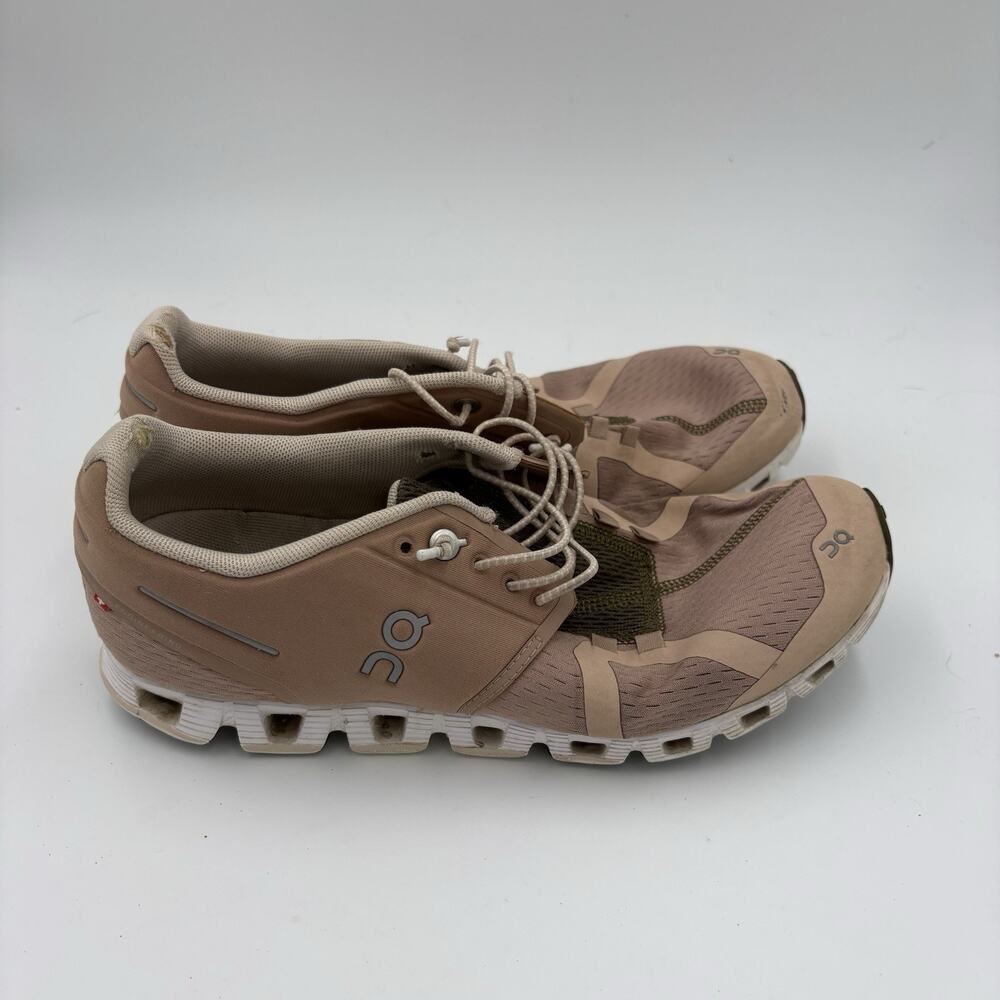 On Cloud Terry Women’s Size 8.5 Beige Pink Olive Running/Walking Sneakers Used